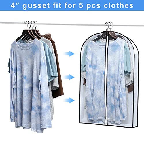 Hanging Clothes Storage with 4" Gusseted Garment Covers (24"x32"x4"/ 6 Pack)