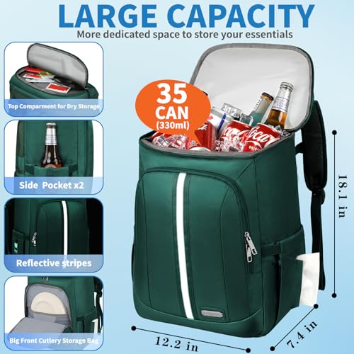 Cooler Backpack for Women Men (Green)