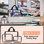 10 PCS Clear Travel Bags for Toiletries (Black)