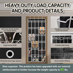 Over the Door Shoe Organizer with 30 Breathable Mesh Pockets (2PC-Black)
