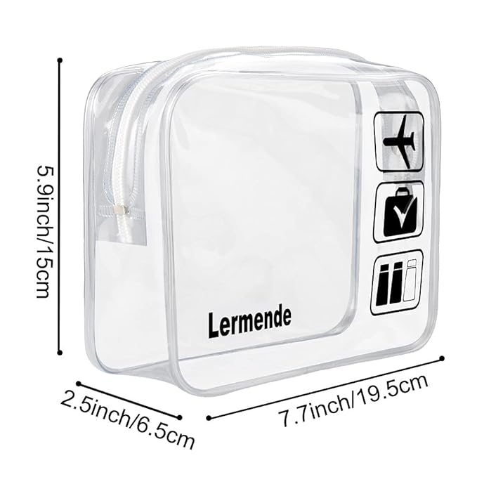 Lermende 2pcs Clear Toiletry Bag TSA Approved Travel Bag, Carry On - Image 2