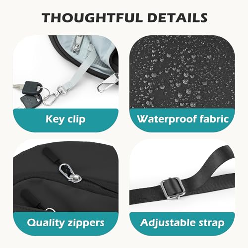 Anti Theft Crossbody Travel Bag for Women Men (1-black)