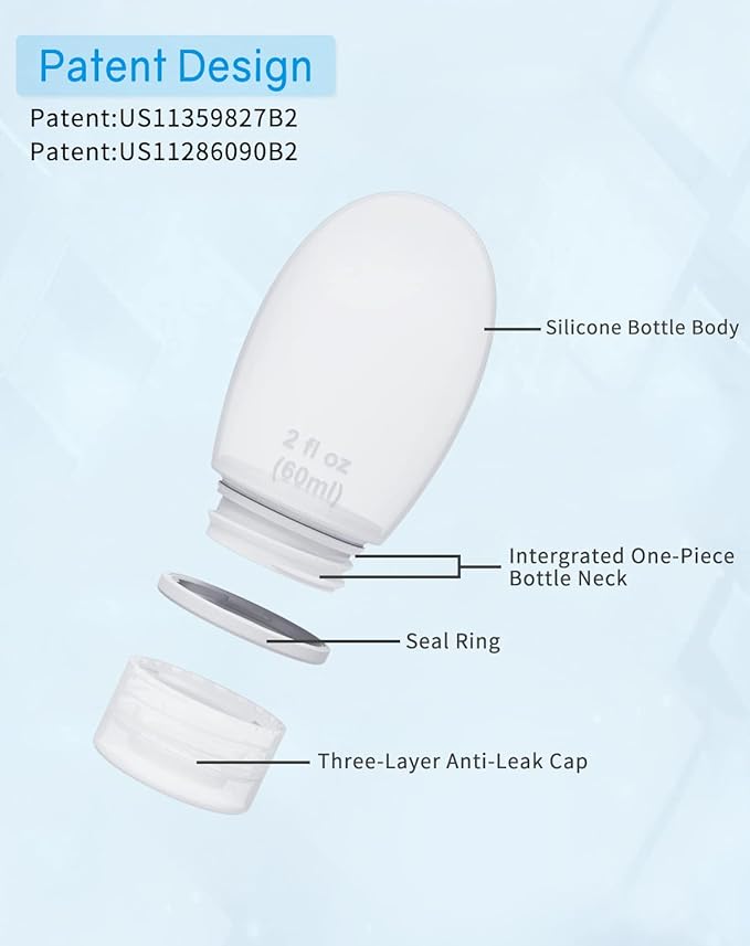 Silicone Travel Bottles for Toiletries TSA Approved Travel Size Containers Set - Image 2