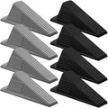 8 Pcs Jumbo Door Stoppers Heavy Duty Rubber Doorstop (Black,Gray)