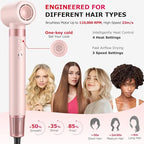 5-in-1 Hot Air Styler Wrap for Fast Drying and Auto-Wrap Curling (Pastel Pink)