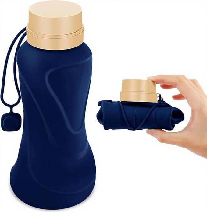 Collapsible Water Bottles, Leak Proof, Reuseable BPA Free Silicone Foldable by HighQualityBetterLife