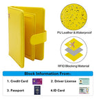 RFID Passport Holder for Travel Women (Yellow)