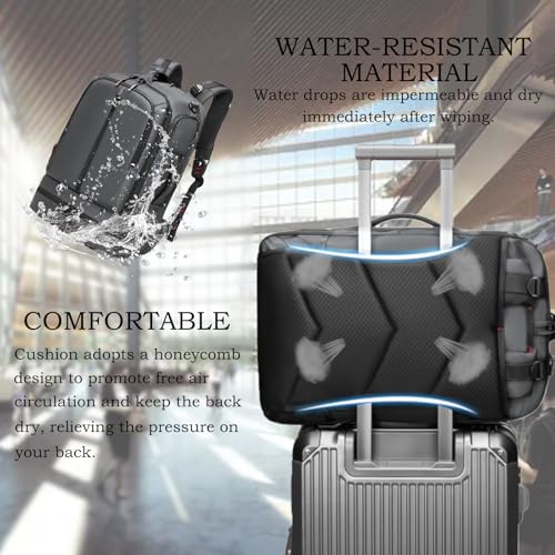 16 Inch Laptop Backpack Water Resistant Carry On Daypack Backpack Anti Theft Travel Rucksack Backpack with Shoe Compartment Shoulder Strap for Men Women (Grey)