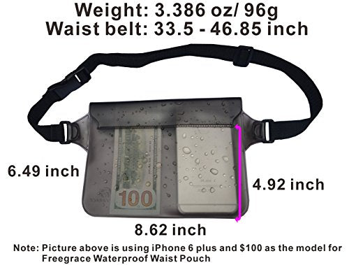 Waterproof Pouches Set with Waist Strap (Gray)