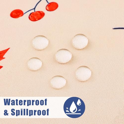 2 Pack Rectangle Spandex 6FT Elastic Fitted Thanksgiving Tablecloth (Orange & Beige / 72" x 30" (Rectangular))