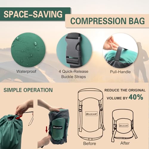Compression Sack for Sleeping Bag Store Ultralight Sleeping Bag Compression Stuff Sack 18L 30L 43L 49L 65LSpace Saving Gear for Travel Camping Hiking Outdoor (XX-Large / Green)