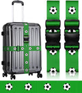 Luggage Straps for Suitcases Travel Belt Luggage Band Heavy Duty Traveling Luggage Identifier Cute Women Girls Unique Accesory (Green Football)