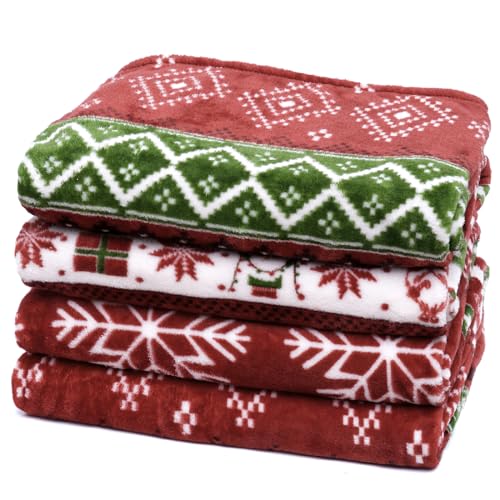 Christmas Fleece Blanket Queen (Retro Christmas / Queen(90" X 90"))