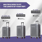 Traverse 20 Inch Carry On Expandable Hardside Upright Suitcase with 360° Spinner Wheels (Silver / Carry-On)