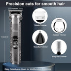 Professional Hair Clippers for Men Beard Trimmer Clippers Set Waterproof T (Grey)