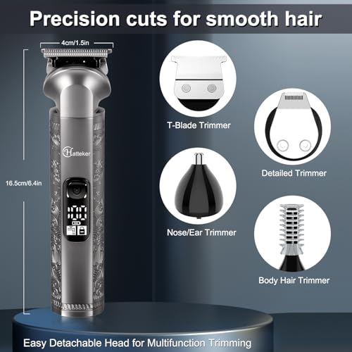 Professional Hair Clippers for Men Beard Trimmer Clippers Set Waterproof T (Grey)