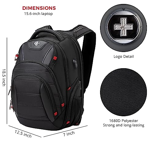 Design Travel Laptop Backpack for Men with TSA Friendly J14 (Black)