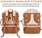 40L Expandable Travel Backpack (Beige / 20 inches)