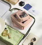 Clear Makeup Bag (Large-Pink)