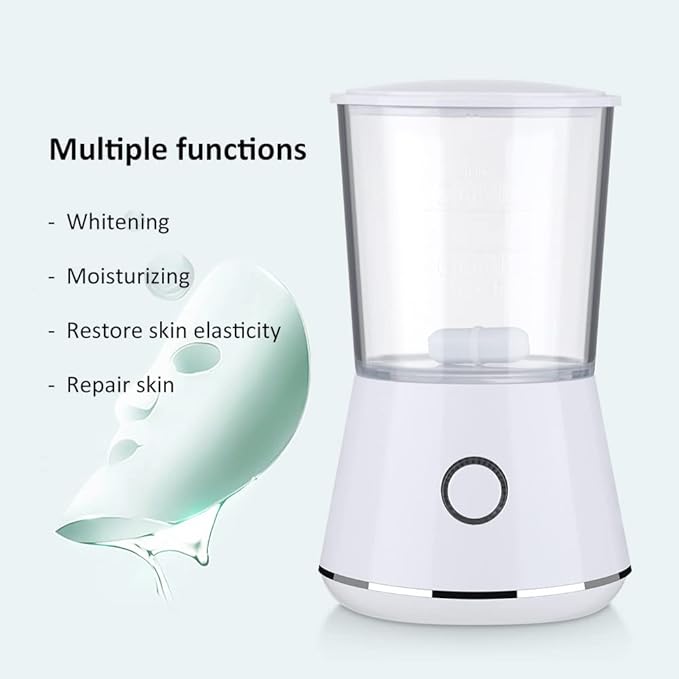 Face Mask Machine, Fruit Vegetable Collagen Mask Make Machine Mini DIY Automatic Facial Cream Making With 16Pcs Mask Making Collagen Capsules (White)