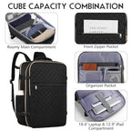 Large Travel Backpack Women (18.4 inch / Black)