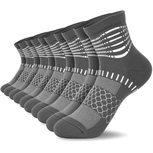 Ankle Compression Socks Women Men Plantar Fasciitis Relief 5 Pairs (Small / Dark Grey(5 Pairs))