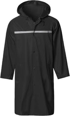 Mens Long Hooded Safety Rain Jacket Waterproof Emergency Raincoat Poncho by SaphiRose