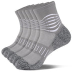 Ankle Compression Socks for Men Athletic Running Socks with Cushioned Support 3 Pairs (Small / Cushioned‑grey(3 Pairs))