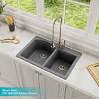 Forteza 33 inch Drop In (60/40 Double Bowl Sink / Gray)