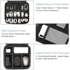 Cord Organizer Bag with Adjustable Divider (Grey / Medium)