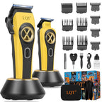 Professional Cordless Hair Clippers Kit (Yellow)