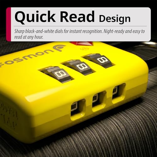 TSA Approved Luggage Locks (3 Digit Yellow 2 Pack)