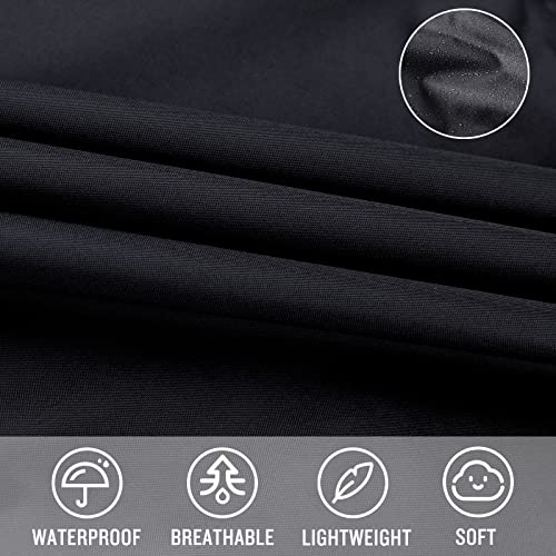 Adult Rain Poncho Waterproof Hooded Zipper Raincoat with Pockets (One Size / A-black-white)