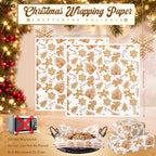 100 Pcs Christmas Wax Paper Sheets for Food Wrapping (Browm / Christmas Classic)