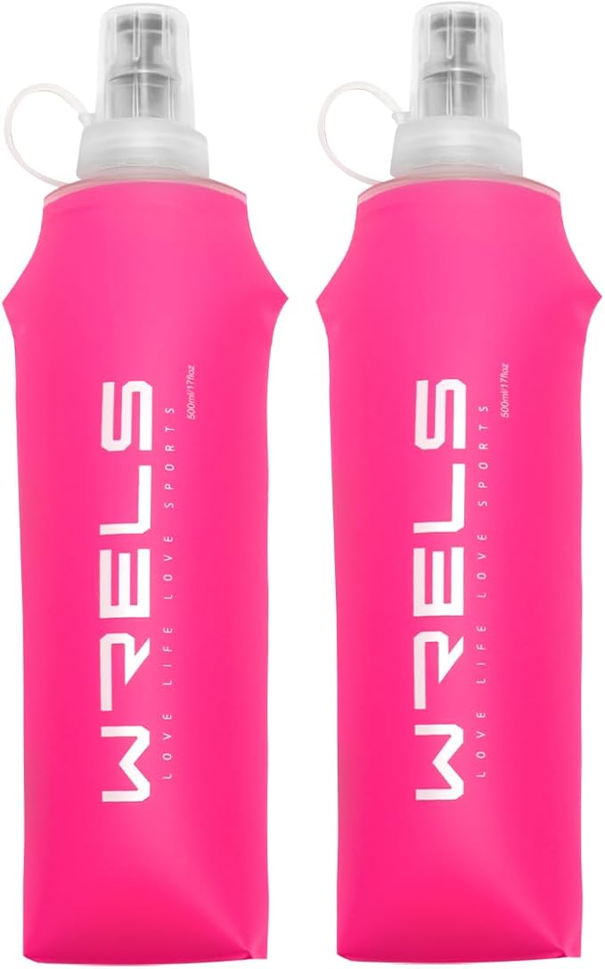 Folding Soft Flask Portable Collapsible Running Lightweight Water Bottle by WRELS