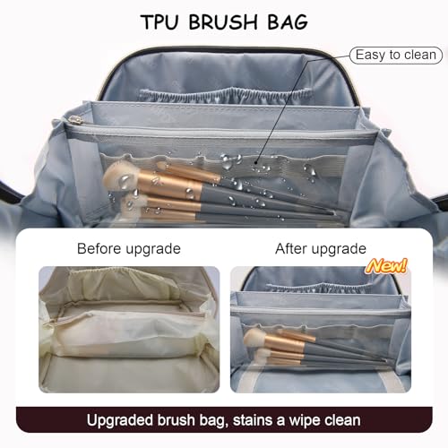 Travel Makeup Bag Organizer Cosmetic Bag (07-B-Coffee)