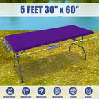 2 Pack Rectangle Spandex Fitted Table Cloth (Purple / 60" x 30" (Rectangular))