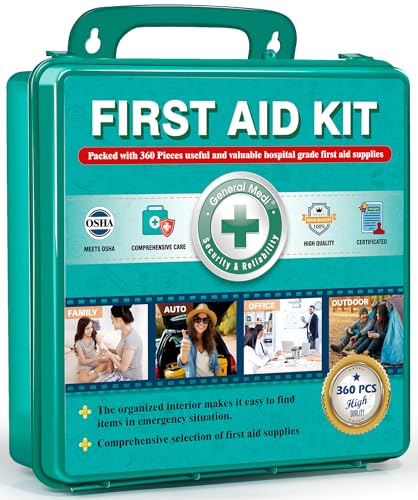 360 Pieces Hardcase First Aid Kit (360 Pieces)