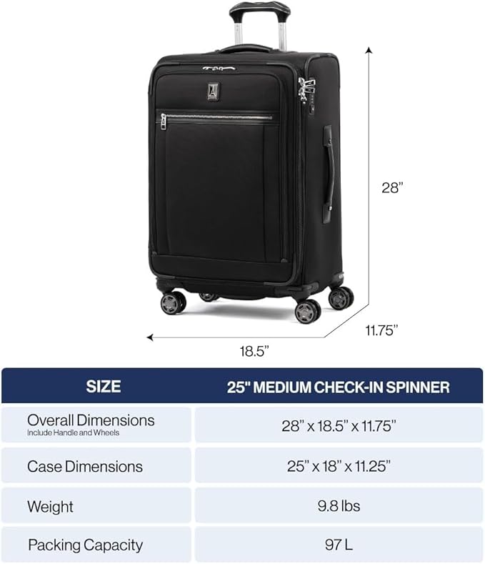 Travelpro Platinum Elite Softside Expandable Checked Luggage, 8 Wheel Spinner - Image 6