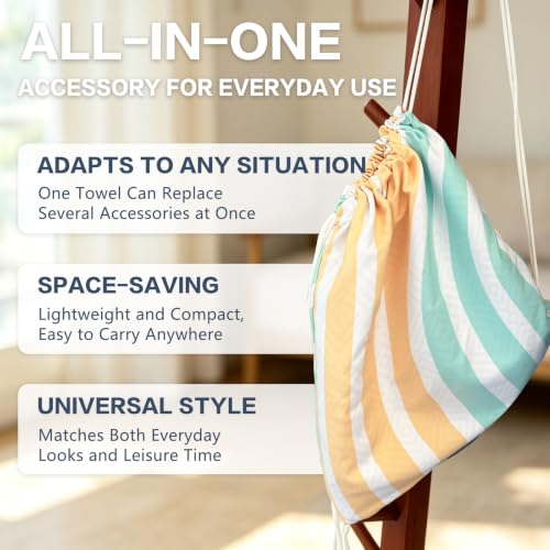 Beach Towel Backpack (1 Pack- Yellow Green / 75”x 35”)