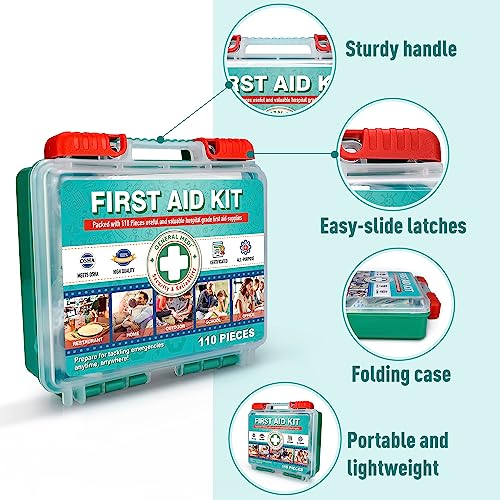 110 Pieces Small First Aid Kit (110 Pieces)