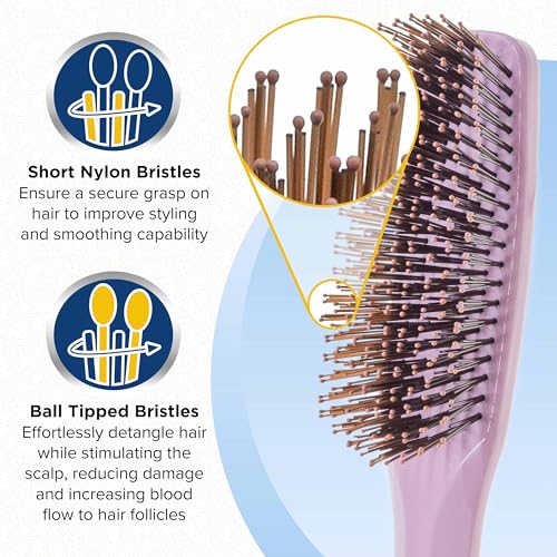 Gentle Detangler Hair Brush for Men (Large / Pink)