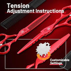 6 inch Hair Cutting Scissors Set with Bag for Barbers (6 inches / Red)