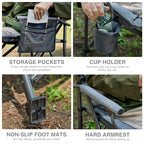 Padded Oversized Folding Camping Chair for Adults (Grey)