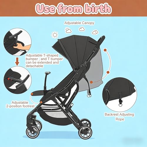 Portable Stroller with Automatic Fold (BLACK-X3)