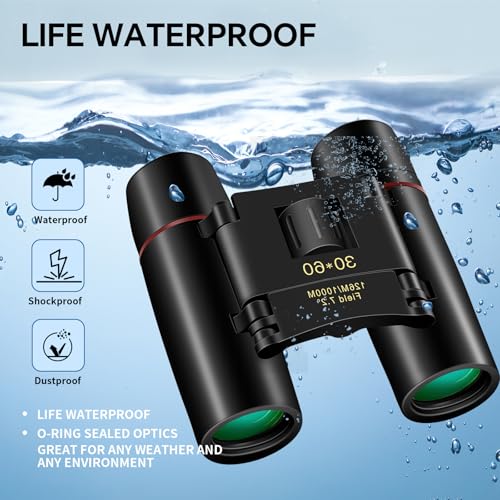 Compact 30x60 Binoculars for Adults and Kids (30x60 Black)