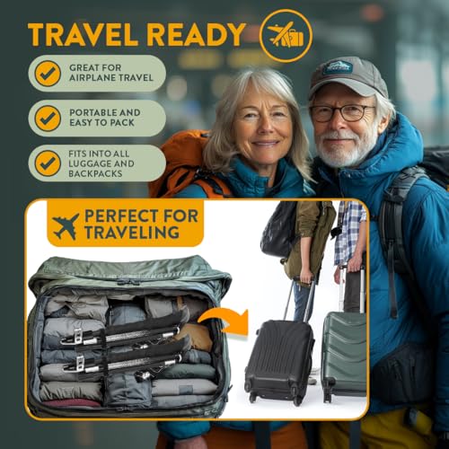 Premium Foldable Hiking Poles by USA Brand (EVA Foam - Gray / 100-120 cm for Height: 5'9" and smaller)