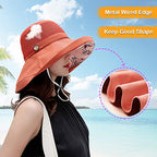 Women Summer Wide Brim Sun Hat Bucket Fishing Hats UV Protection (One Size / M9163-jvse)