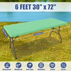 2 Pack Rectangle Spandex Fitted Table Cloth (Bright Green / 72" x 30" (Rectangular))