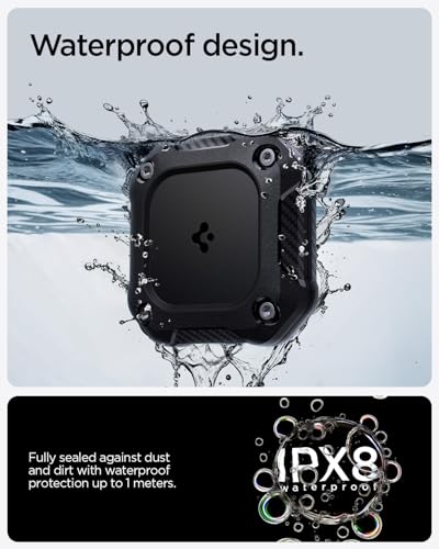 for AirTag Waterproof Case (Black / Adhesive (4-Pack))